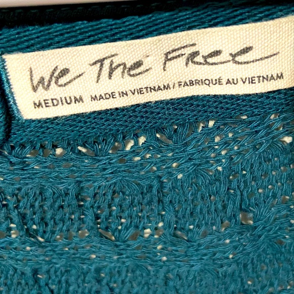 We the FREE PEOPLE Thiens Hacci Top-Teal Night Oversized Sweater SzM - Picture 4 of 7